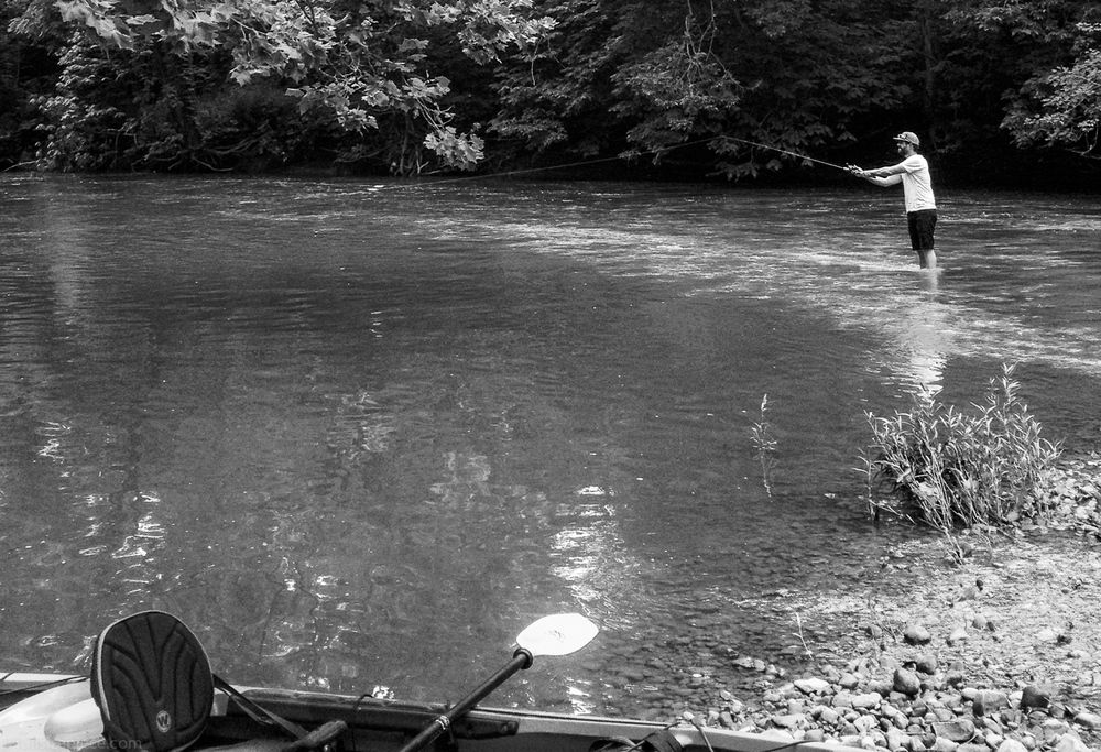 It's not all hazards & hairy situations. Fishing a seam in central Ohio.