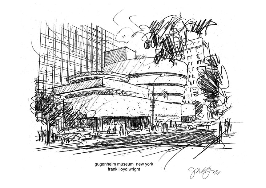 Solomon R Guggenheim Museum  sketch by arditarts