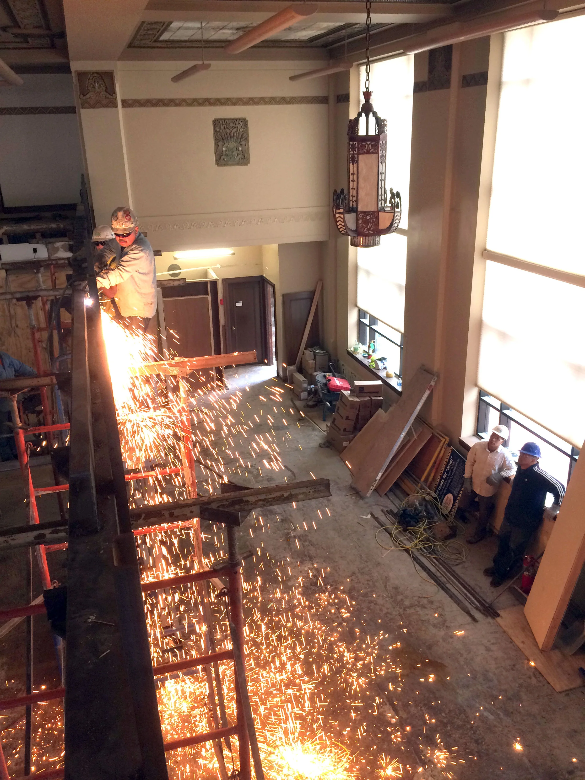 Torches cut foot bridge at FNBT during multi-phase design-build project.