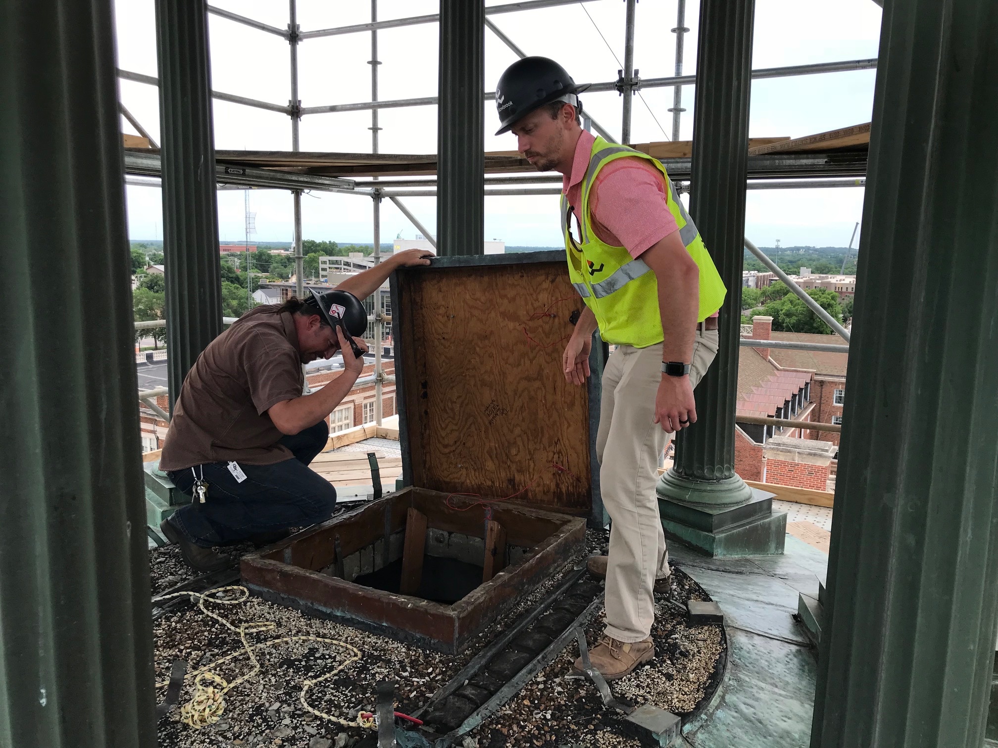 Weston on Cupola in const..jpg