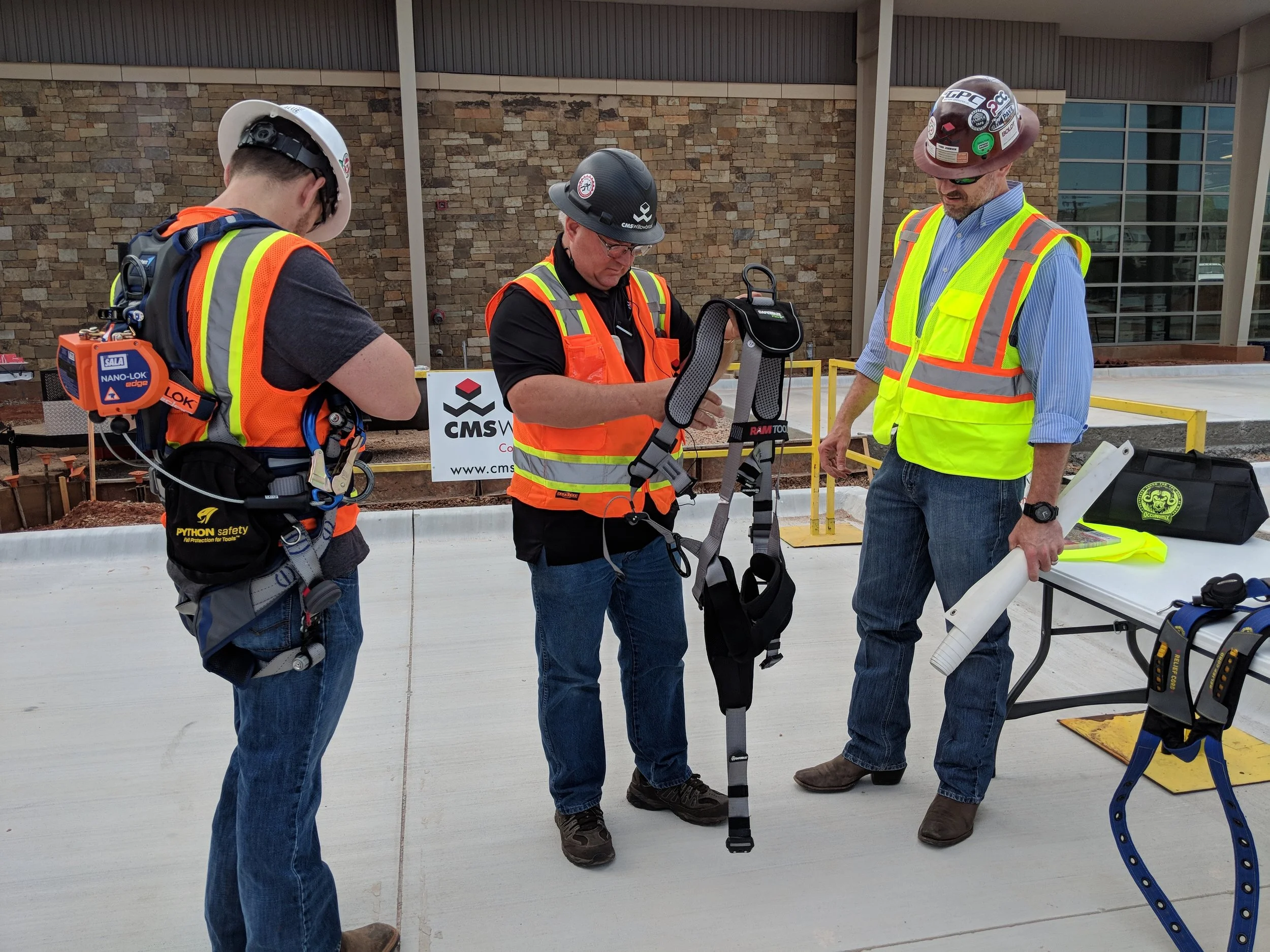 Oklahoma City construction crew stands down for fall safety