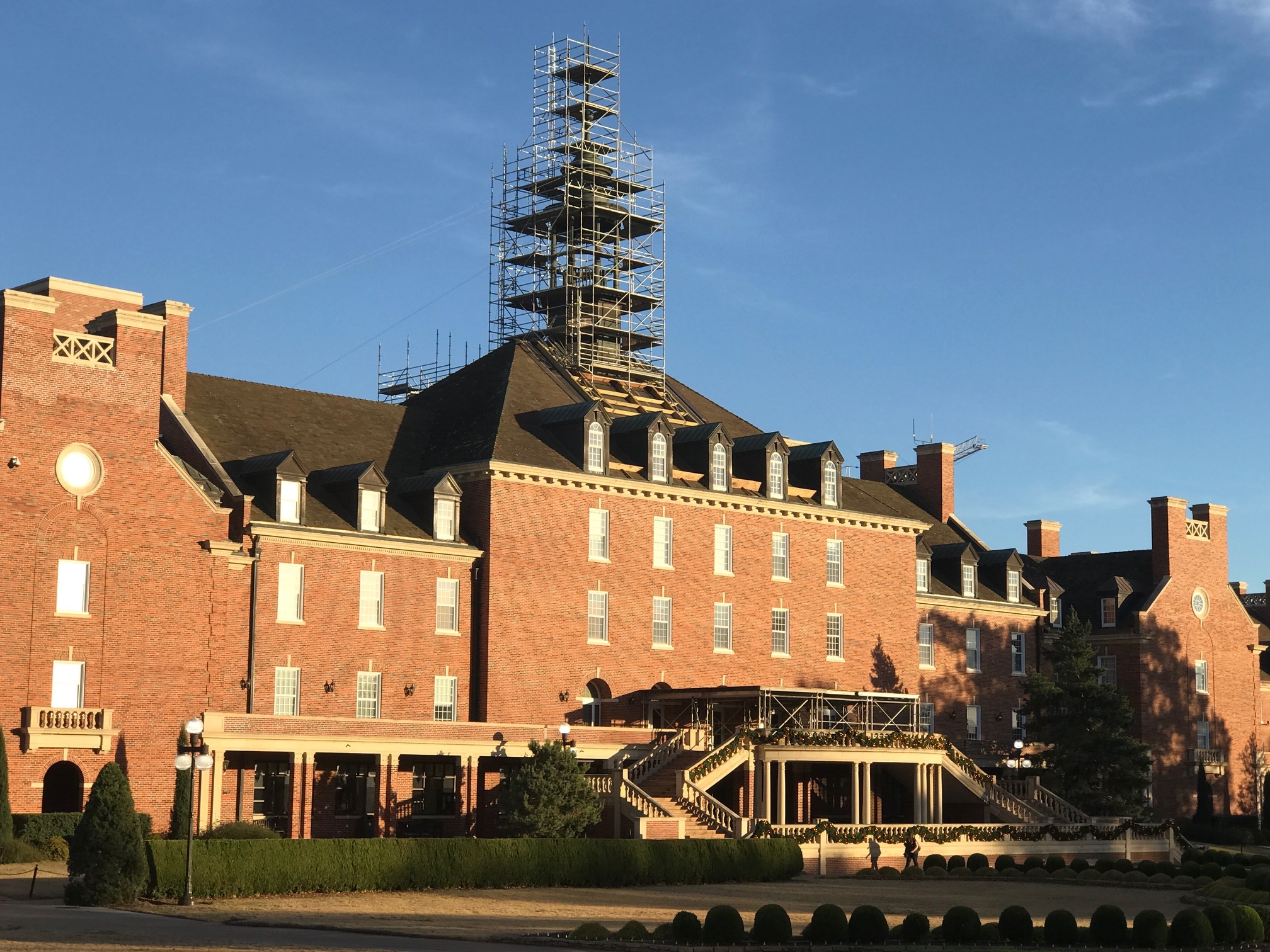 Student Union Tower with scaffolding from Cary 2.jpg