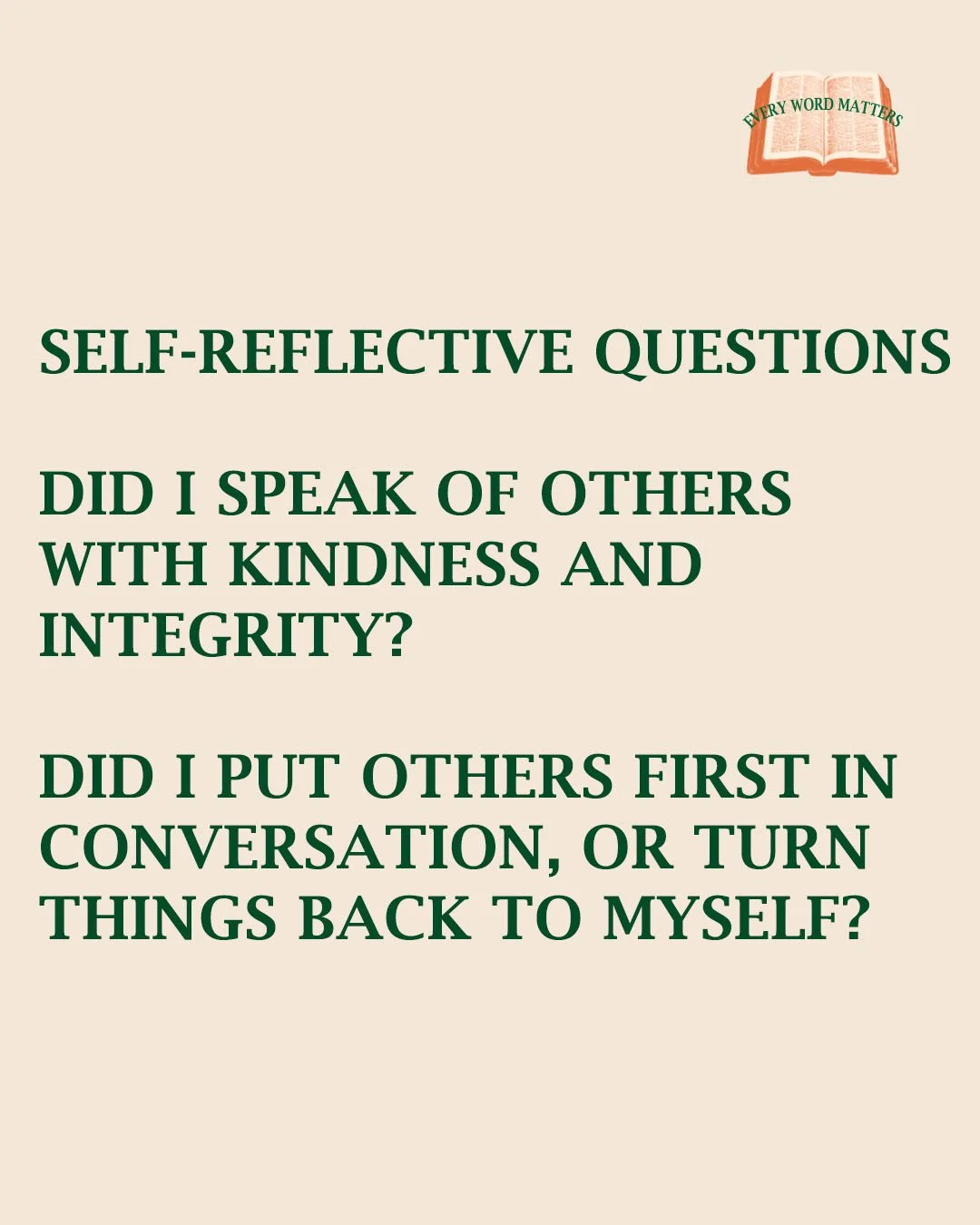 John Wesley and George Whitefield (Founders of the Methodist movement) would do a heart check at the end of the day by asking these self-reflective questions. We're taking 2 each day this week to think through.
