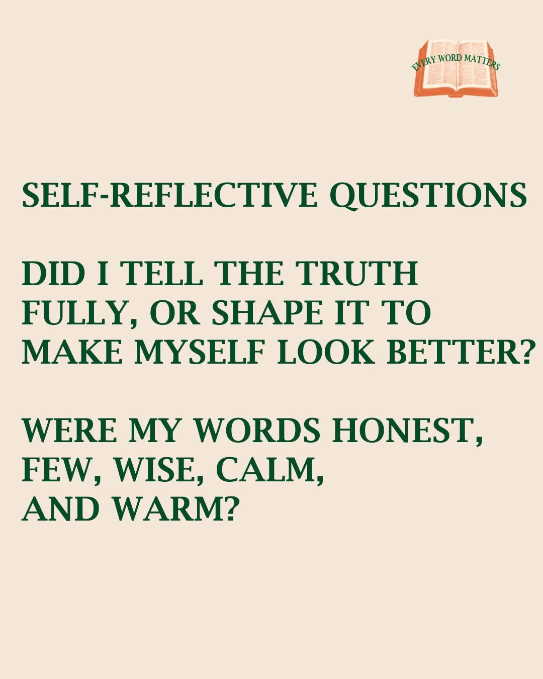 John Wesley and George Whitefield (Founders of the Methodist movement) would do a heart check at the end of the day by asking these self-reflective questions. We're taking 2 each day this week to think through.