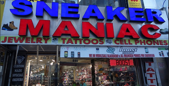 Sneaker Maniac? Are you kidding me? Damn straight I ’ d shop here. It ’ s reminiscent of Crazy Eddie ’ s. East Coasters know what I ’ m talking about.