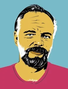 Drawn Portrait of Philip K. Dick (2007) by Pete Welsch .