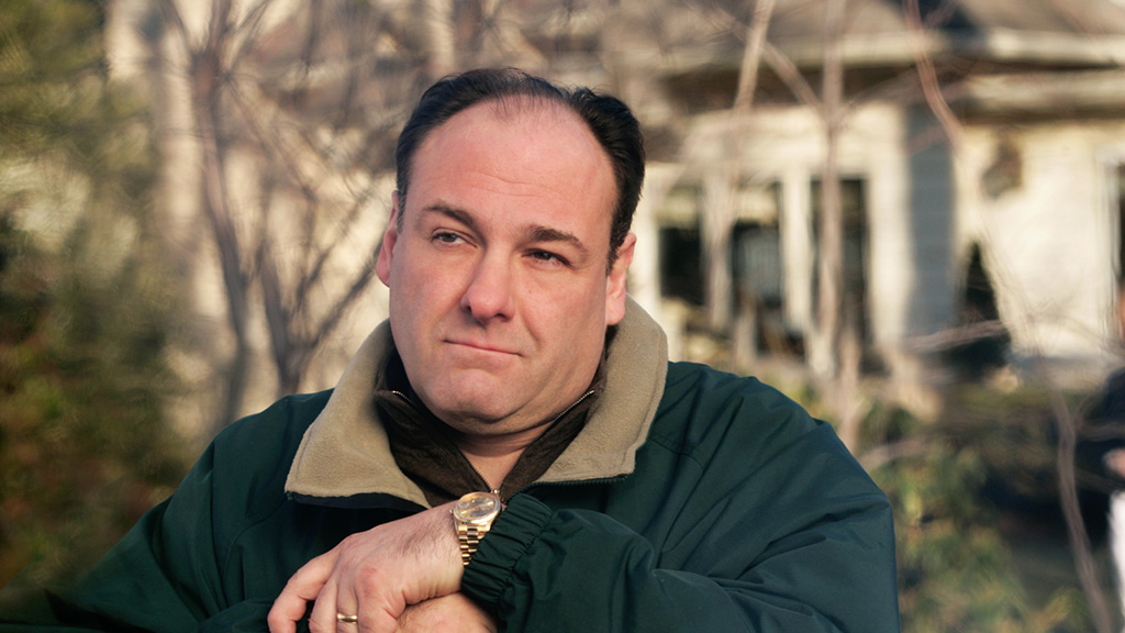 Monstrous. Magnificent. Matchless. The inimitable James Gandolfini as Tony Soprano. (Image property of HBO .)
