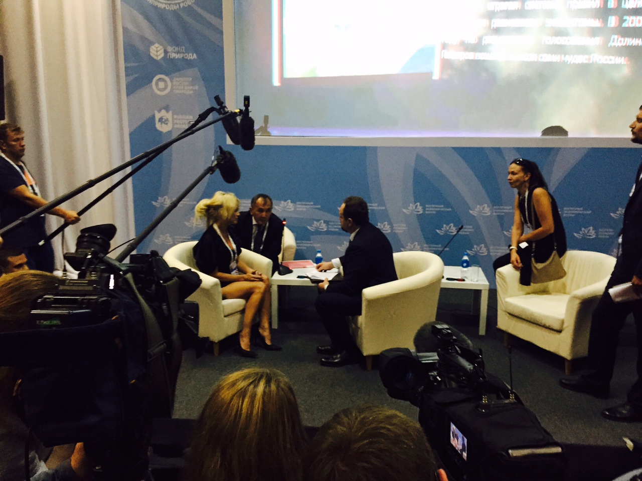 Pamela Anderson meeting with Sergey Donskoy Minister of Natural Resources and Enviroment 