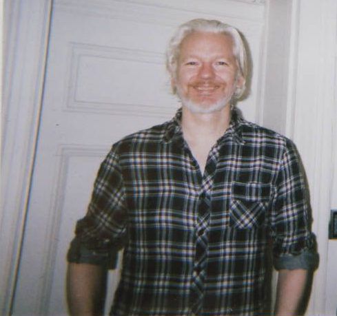 Julian Assange inside Ecuador’s UK embassy in 2014. Emily Lembo for Observer