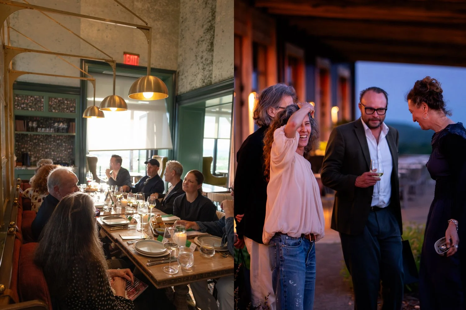 Table chats. Jennifer Starr, Marcus Werner Hed, and Melora Kuhn.