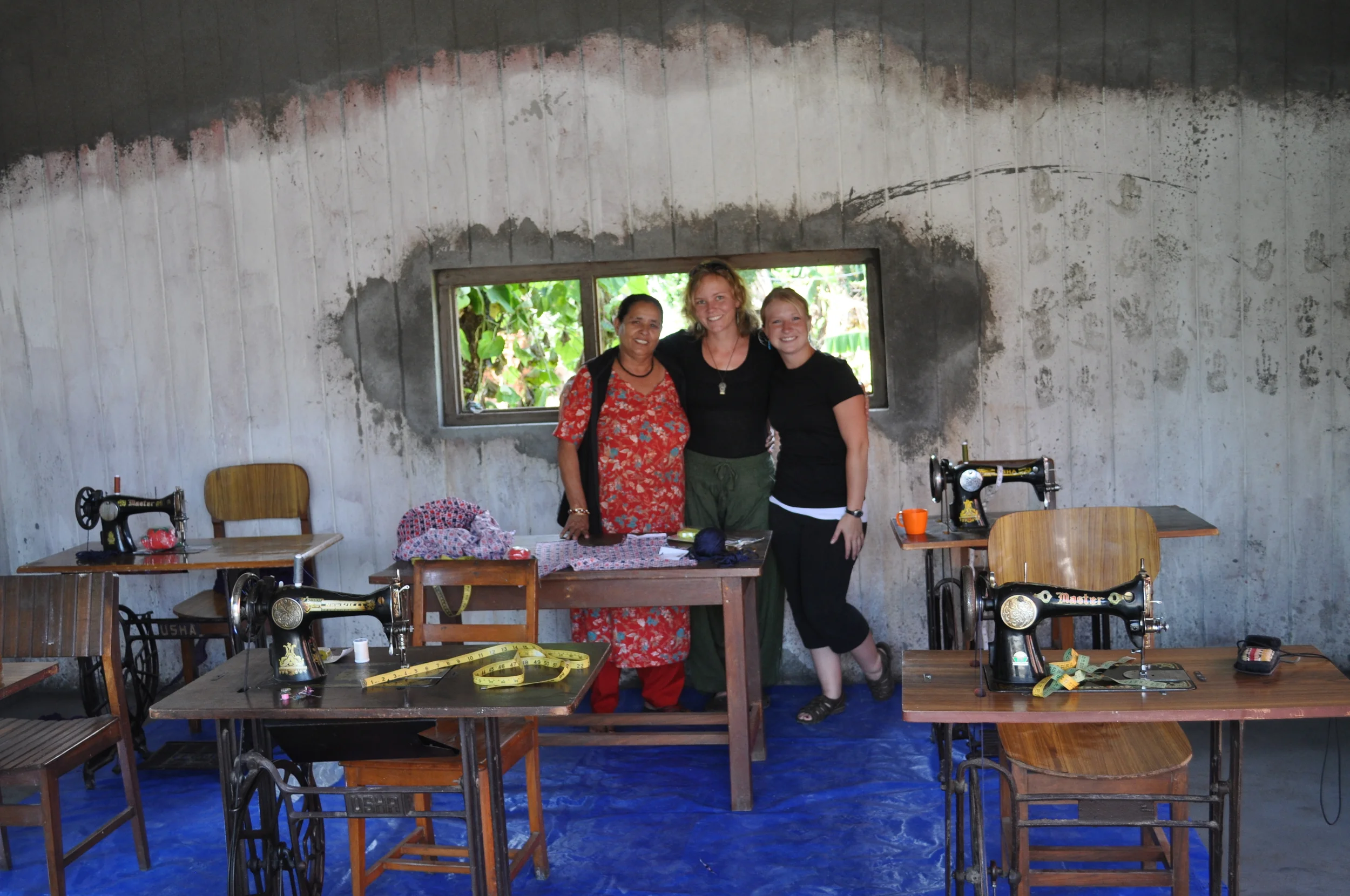 Sewing room with Shanta.JPG