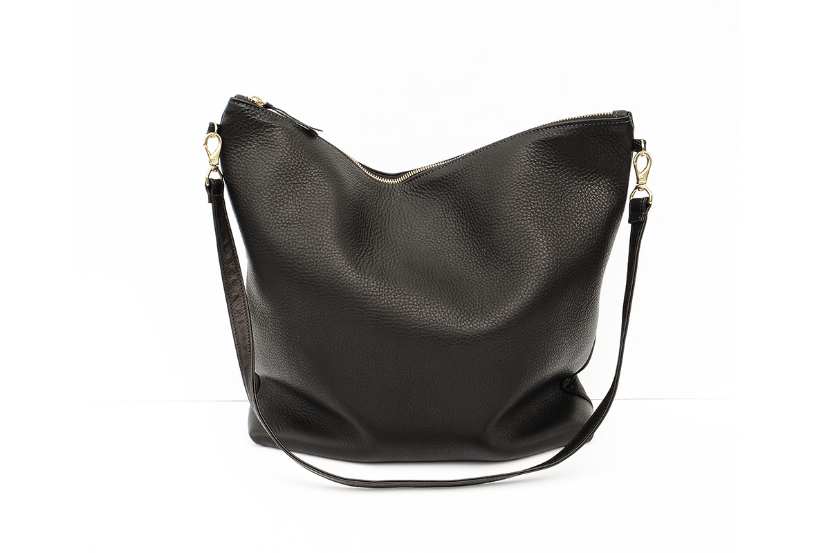 Primecut Black Leather Hobo