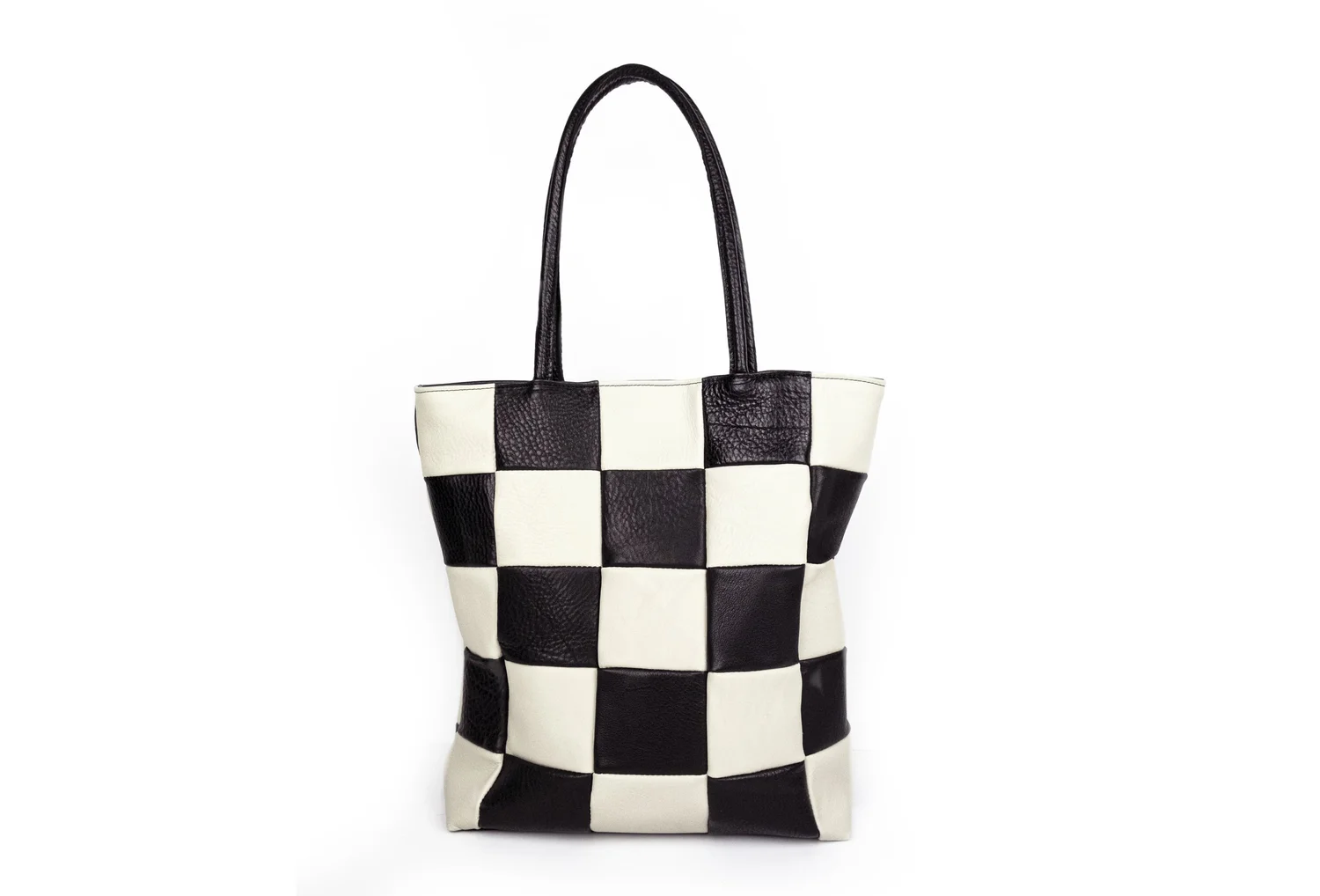 PRIMECUT: CHECKERED LEATHER TOTE