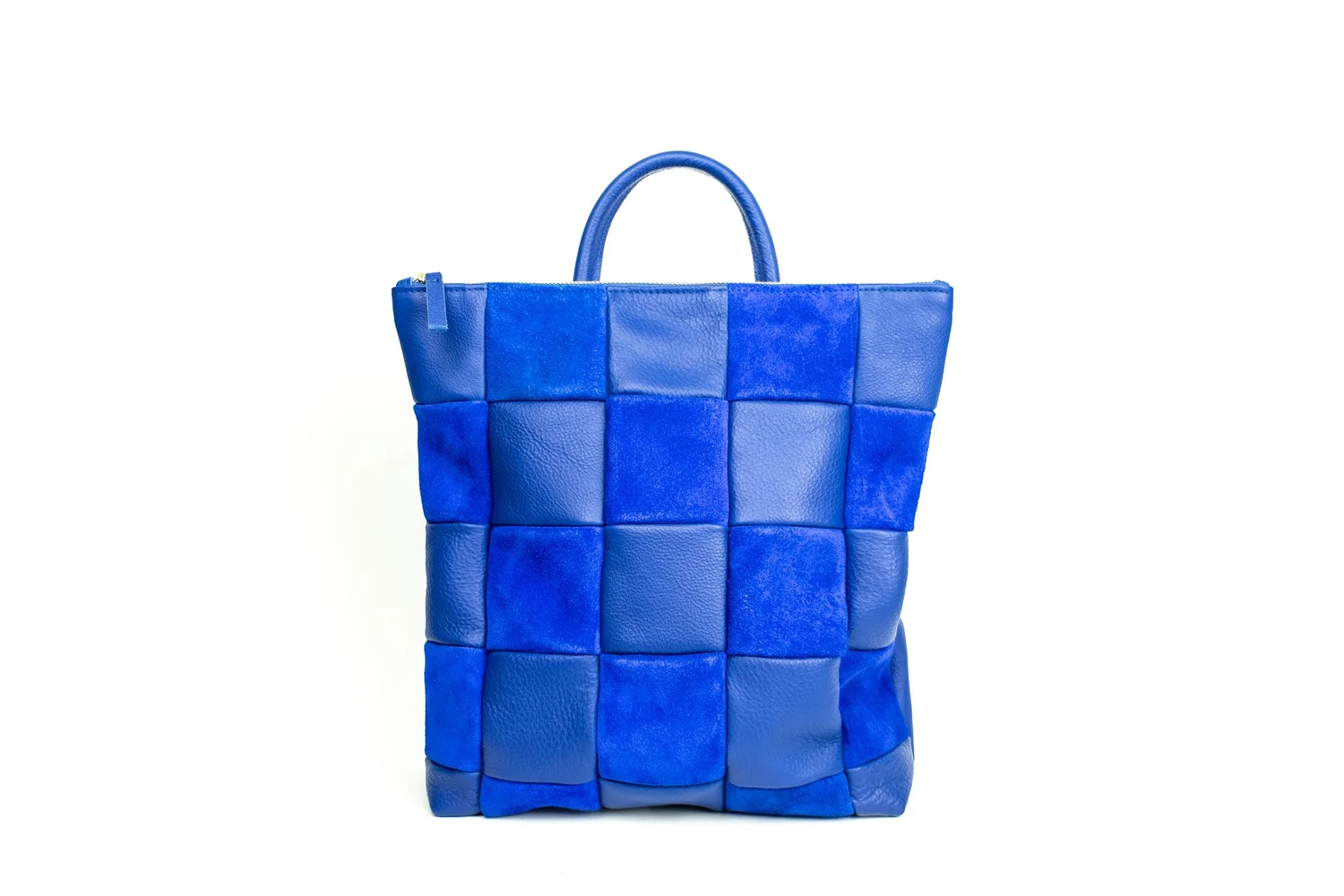 PRIMECUT: LAPIS CHECK LEATHER BACKPACK display picture 1