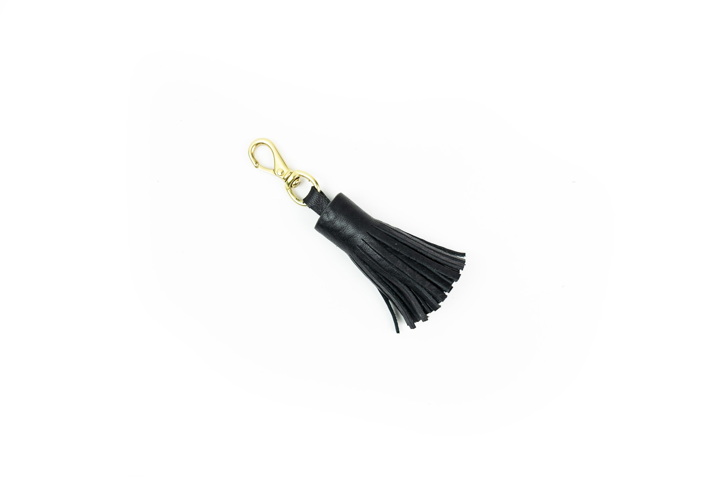 BLACK LEATHER TASSEL