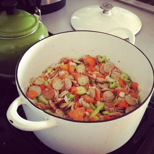 In flew all of the vegetables. Got them nice and soft. Only took 5 minutes.
