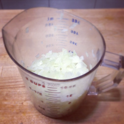 1 cup of chopped onions.