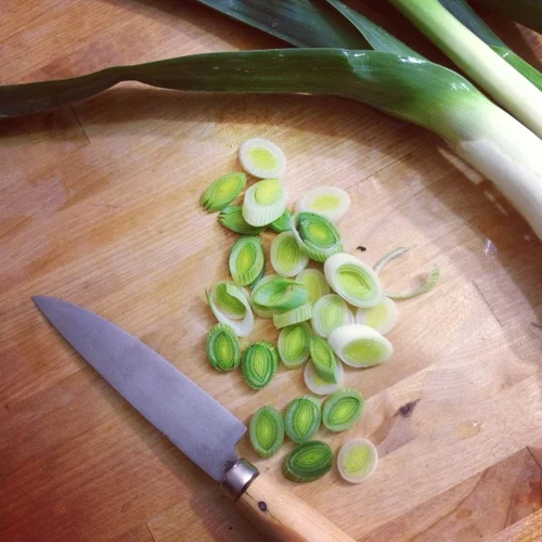 Look before you leek! (Chop that up, too. A lot of it.)