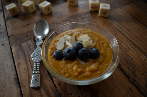 For the love of photography (and PBS), I topped it off with blueberries and almond slivers. Love, Sylvie