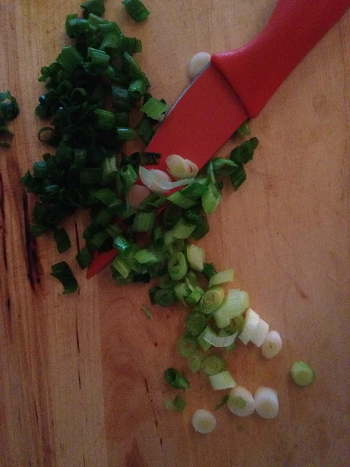 All chopped up. Throw it to the food processor.