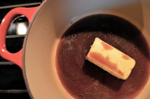 First, we made the dough. In a small saucepan, we heated 4 tbsp butter and…