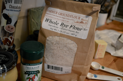 And 1/3 cup of rye flour. We mixed some more.