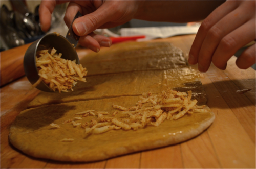 And so the fun began with the sprinkling of the party cheese…