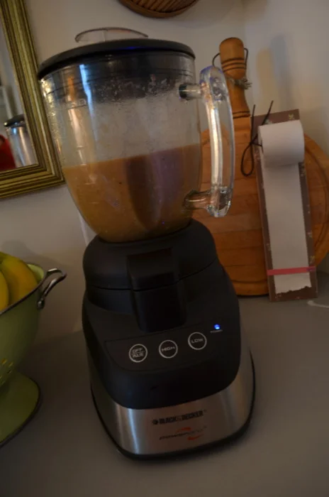 If you have an immersion blender, now would be a good time to whip it out! (I don’t have one, so I used a normal blender.) Blend until smooth, and then transfer back to the pot.