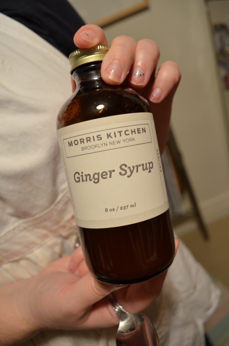  While we waited for the oven to preheat to 350 degrees, we made some fresh ginger ale with her seltzer maker. Danielle A. is queen of having awesome ingredients hidden in her cupboards.&nbsp; 