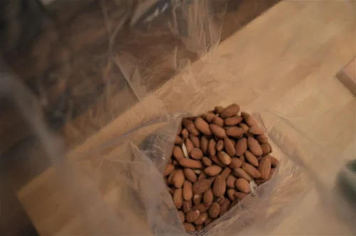 I chop some almonds…