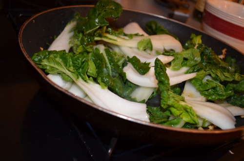 Babies in the pan + garlic.
