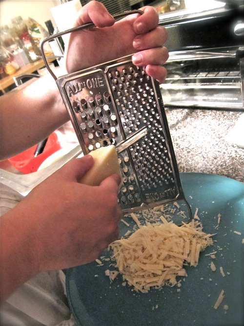  Grate on a plate. 