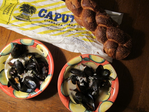  It's a (sexy) mussels date night.  As an aside, if you click on my Neighborhood page, you can read all about the history of Caputo's Bake Shop! 