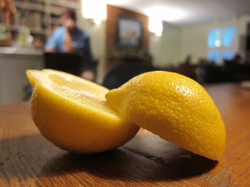  Tempted by the squeeze of a lemon. 