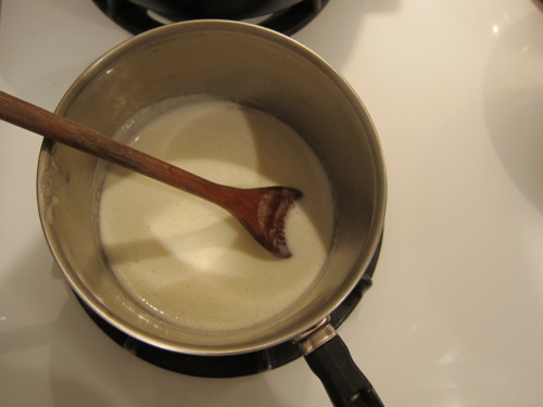 Melt the butter over medium-low heat.