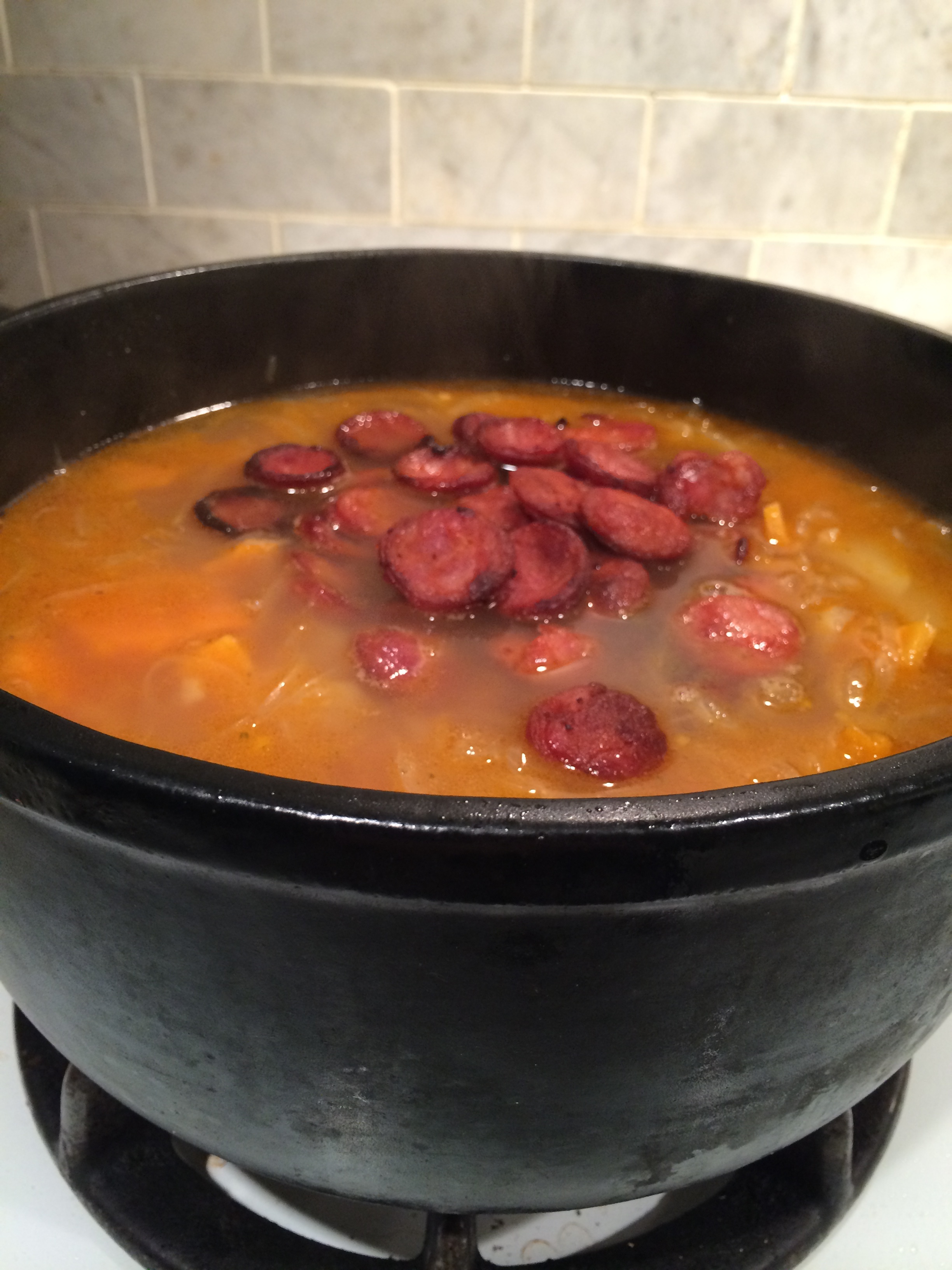  Now we&#39;re talking. Chorizo in soup. 