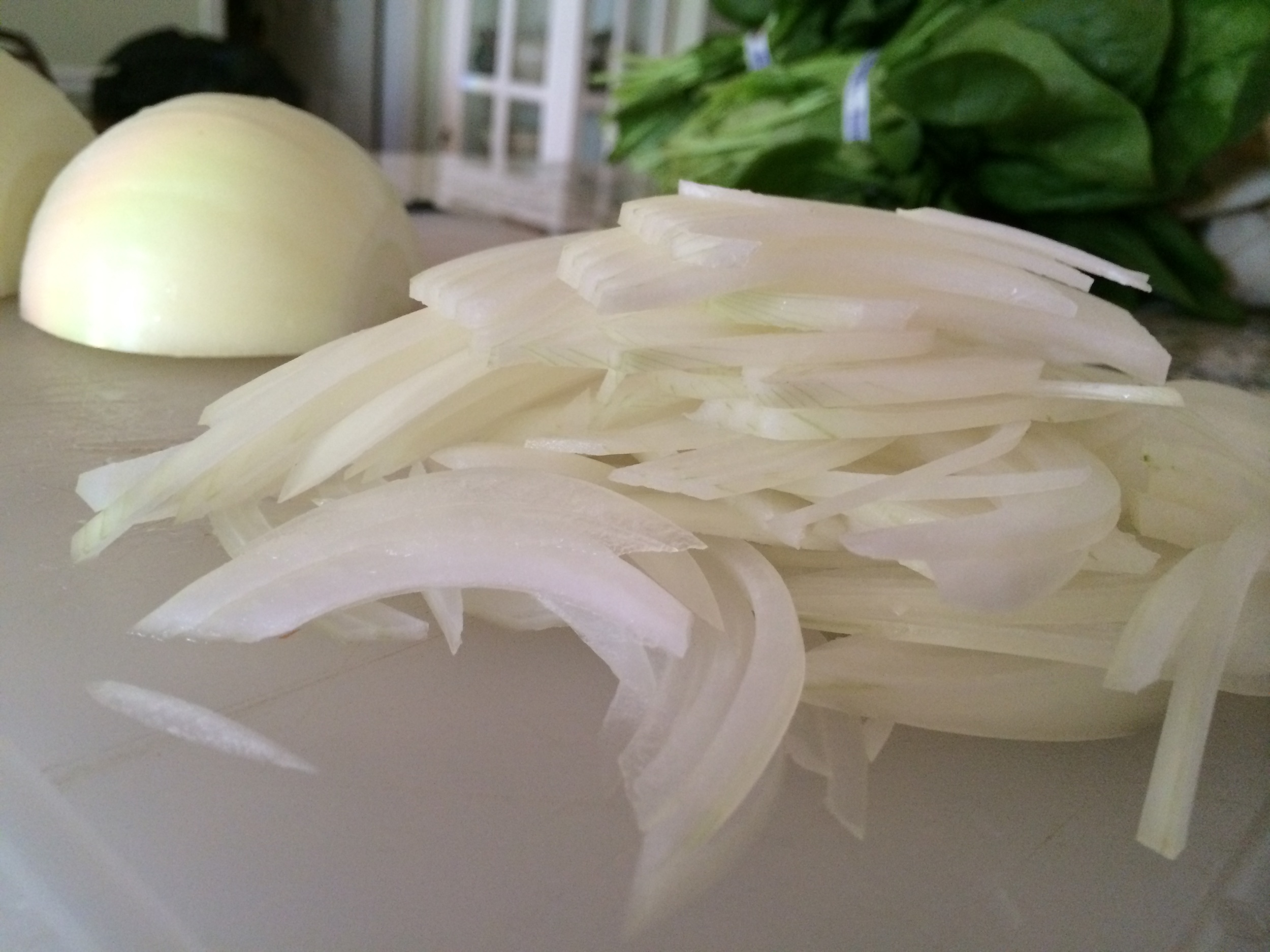  Slice the onions. (Or chop. But I prefer the  slice  because I like to  see  the onions in the soup.) 