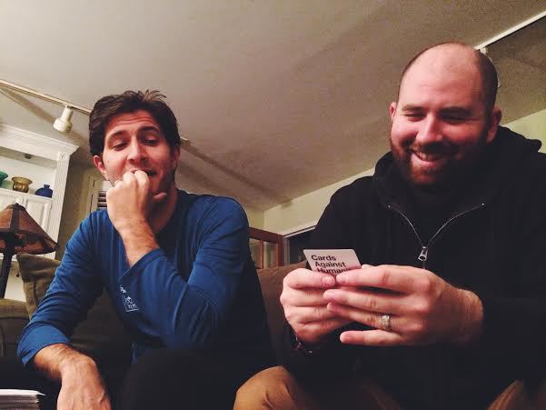 If you haven't played Cards Against Humanity yet, you're missing out. Max votes for any card that has to do with a bird. This one had to do with a falcon wearing a little cap on its head.