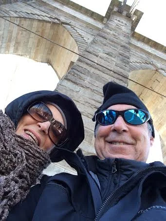 A Brooklyn Bridge birthday selfie for my Dad's 65th.