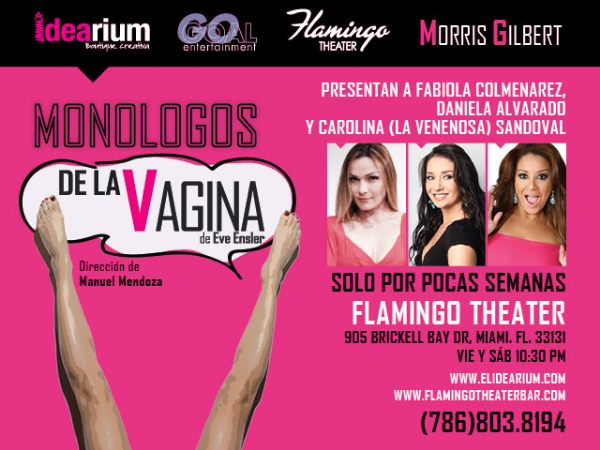 EN SU QUINTA SEMANA CAROLINA (LA VENENOSA) SANDOVAL LLEGA A LOS MONOLOGOS DE LA VAGINA.