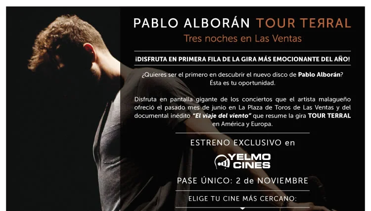  PABLO ALBORÁN Tour Terral | Estreno en Yelmo Cines en toda España