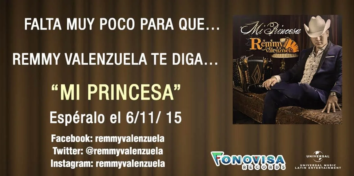 Falta muy poco para que Remmy Valenzuela te diga "Mi Princesa"
