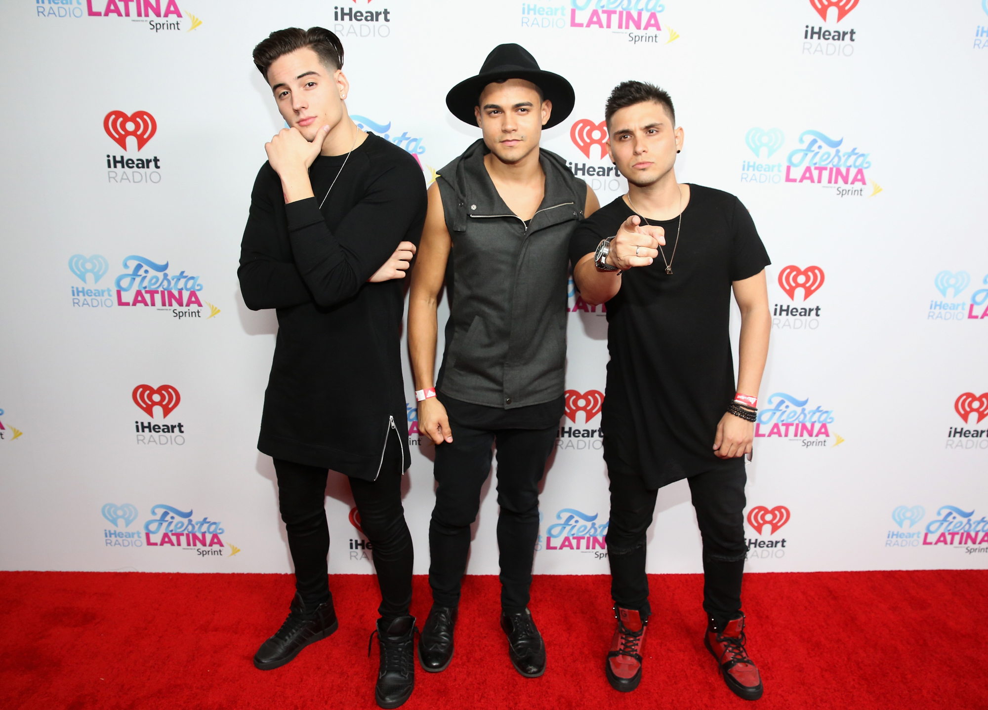 MIAMI, FL - NOVEMBER 07: (L-R) Nesty Galguera, Leo Herrera and Monti Montanez of Grupo Treo attend iHeartRadio Fiesta Latina presented by Sprint at American Airlines Arena on November 7, 2015 in Miami, Florida. (Photo by Aaron Davidson/Getty Image