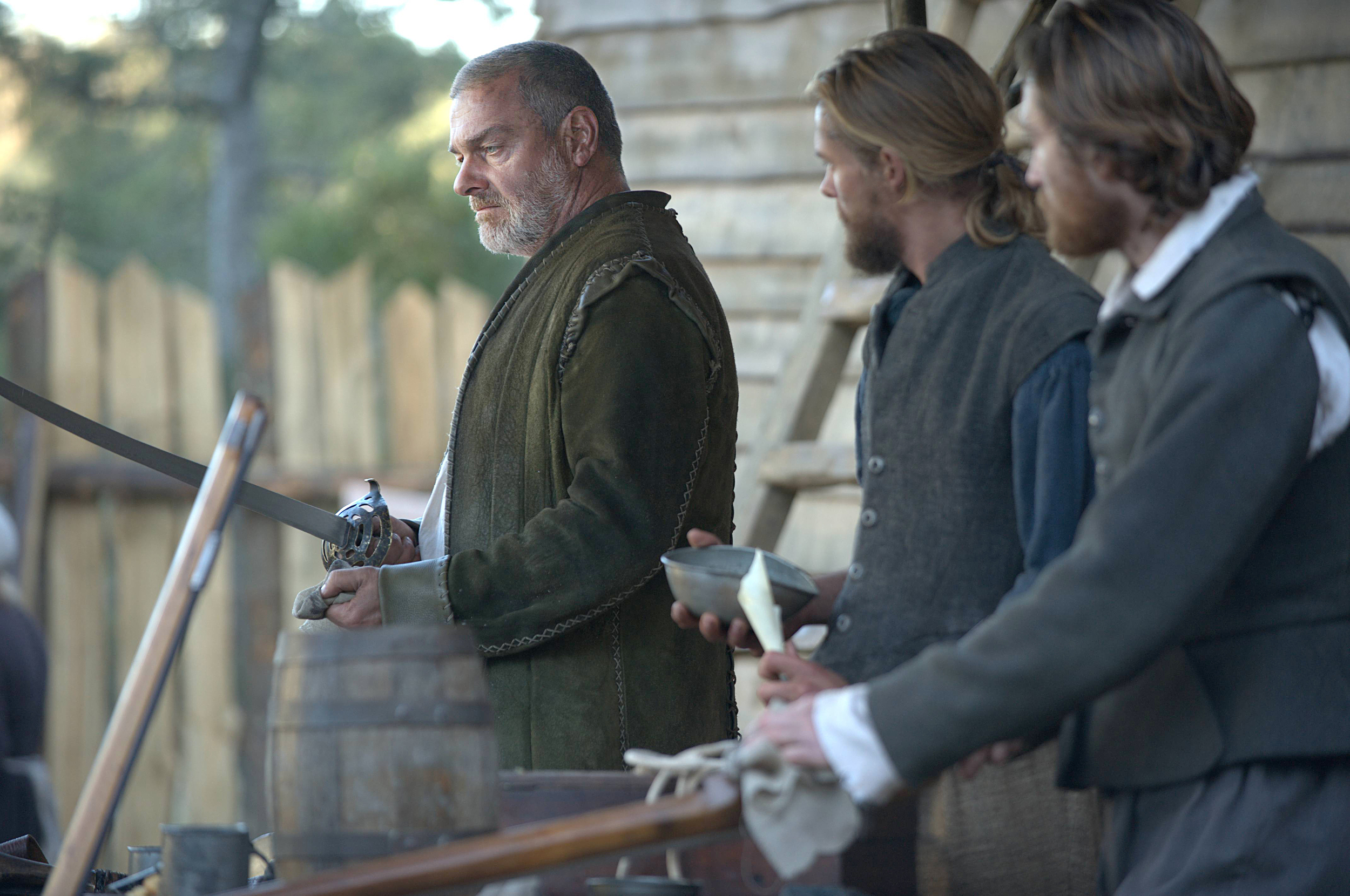 Ray Stevenson as Stephen Hopkins, left, in National Geographic Channel’s two-night movie event “Saints & Strangers,” premiering Nov. 22-23, 9/8c.
(photo credit: National Geographic Channels/David Bloomer)