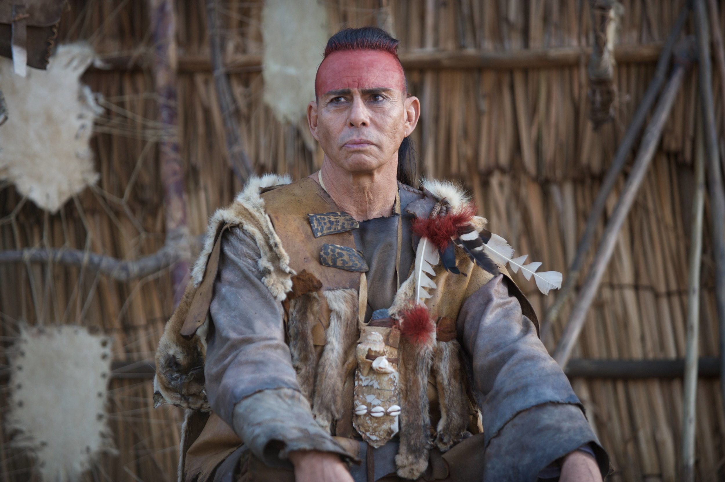 Raoul Trujillo as Massasoit in National Geographic Channel’s two-night movie event “Saints & Strangers,” premiering Nov. 22-23, 9/8c. Massasoit is the sachem — or leader — of the Pokanoket tribe. A mysterious plague has decimated the Pokanoket popu