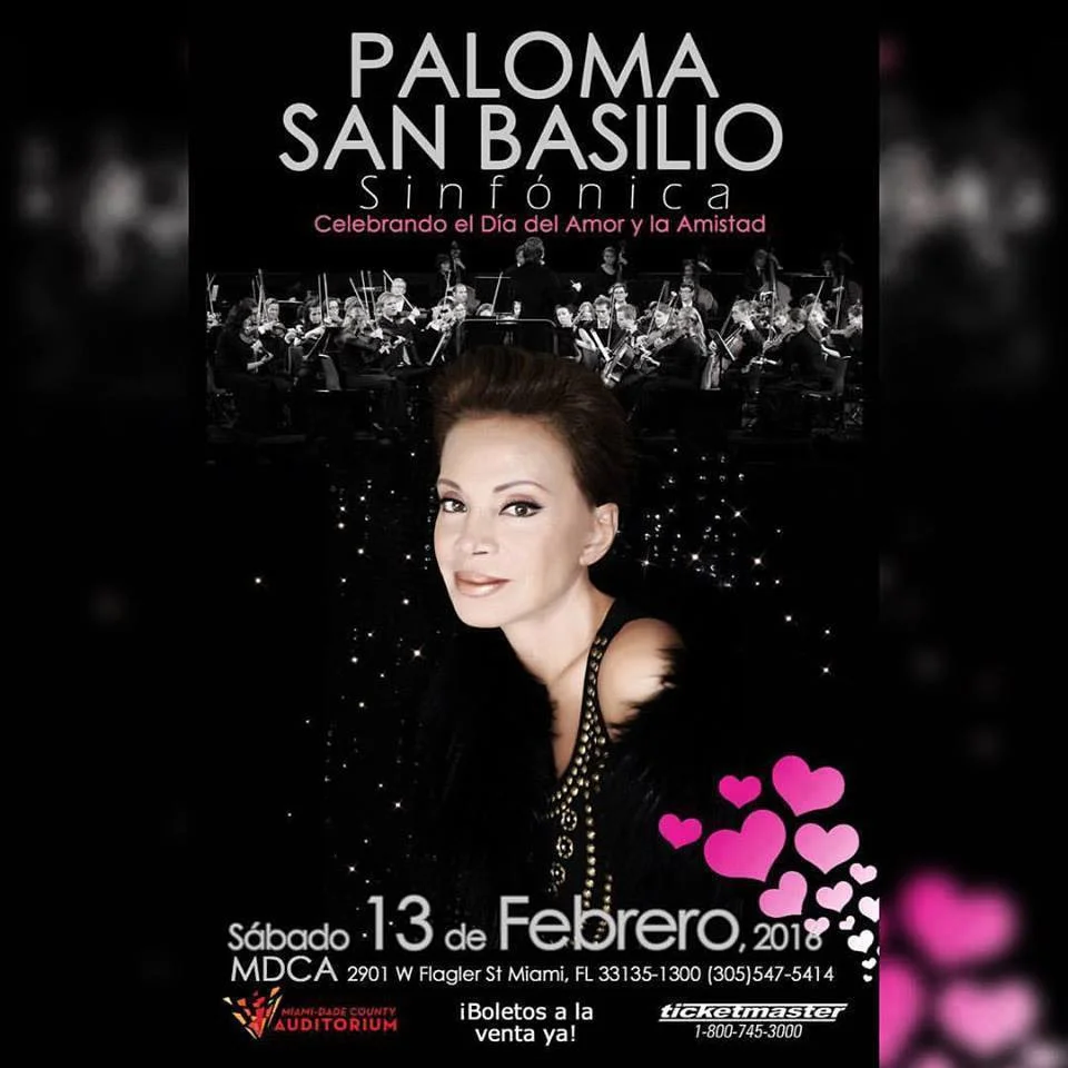  PALOMA SAN BASILIO DE CONCIERTO EN MIAMI Y PUERTO RICO EN FEBRERO