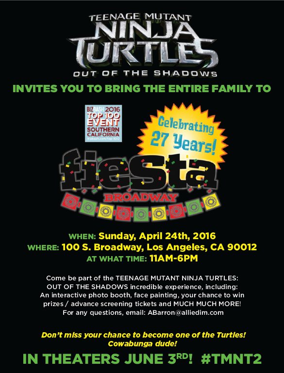 TEENAGE MUTANT NINJA TURTLES 2 / FIESTA BROADWAY INVITE