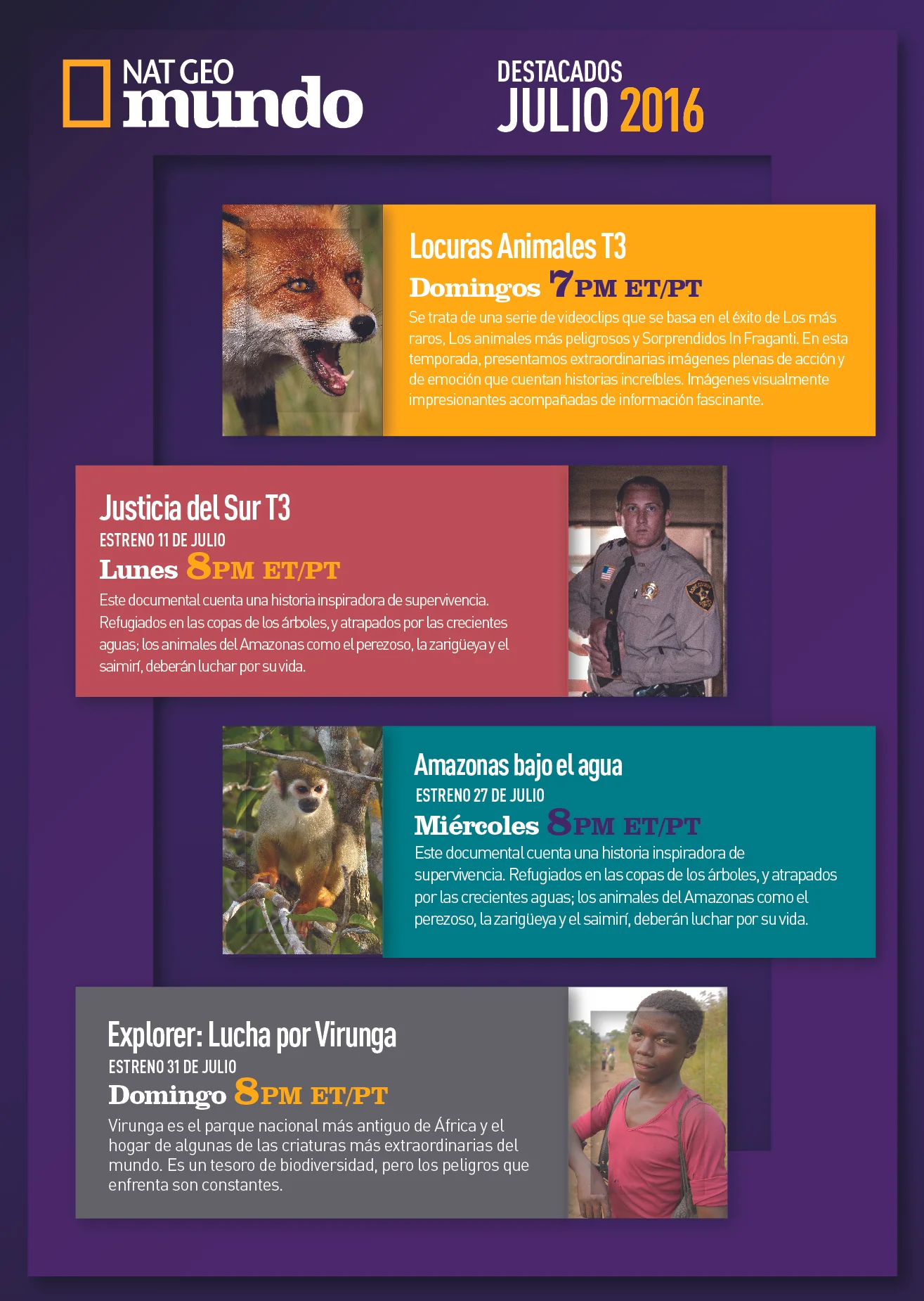 Nat Geo Mundo Highlights Para Julio