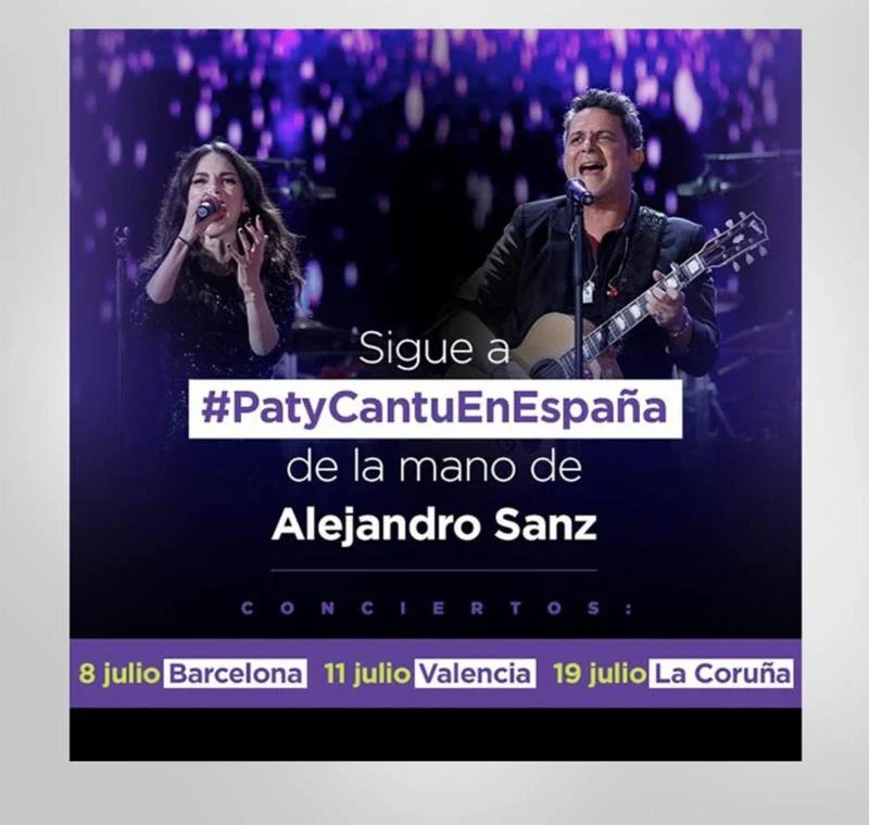 Paty Cantú Llega a España y Se Presentará en 3 Shows con Alejandro Sanz