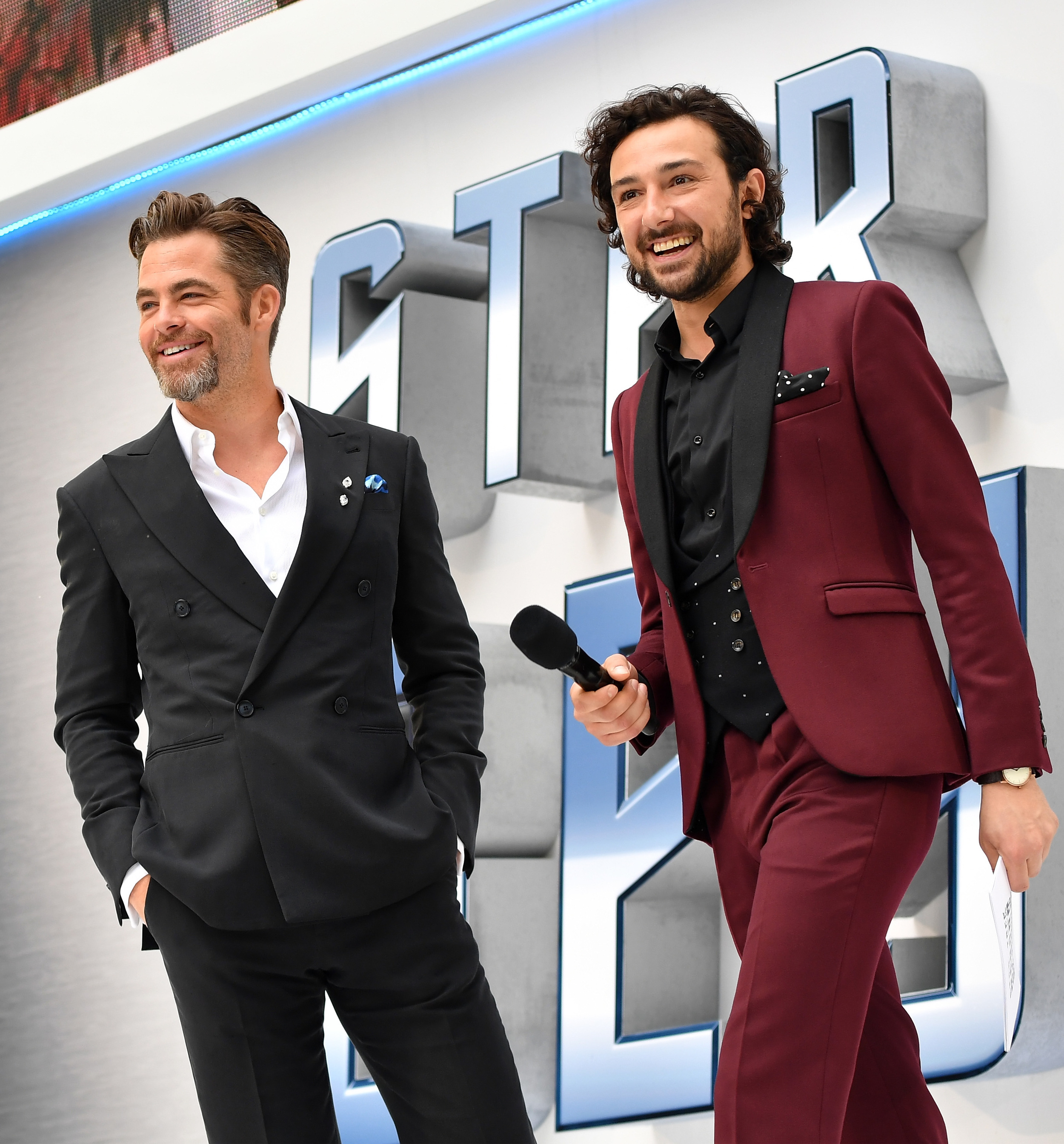  LONDON, ENGLAND - JULY 12:  Actor Chris Pine and host Alex Zane attends the UK Premiere of Paramount Pictures "Star Trek Beyond" at the Empire Leicester Square on July 12, 2016 in London, England.  (Photo by Gareth Cattermole/Getty Images for Paramo